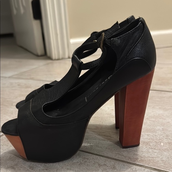 Jeffrey Campbell Black and Brown Platform Heels - Picture 3 of 7